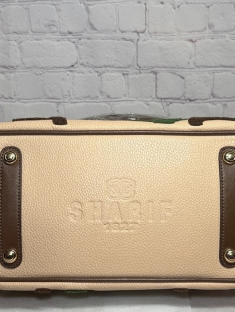 Sharif 1827 Embroidered Floral Leather Trim Decorative Calf Hair Lock w/Dustbag - Picture 15 of 16